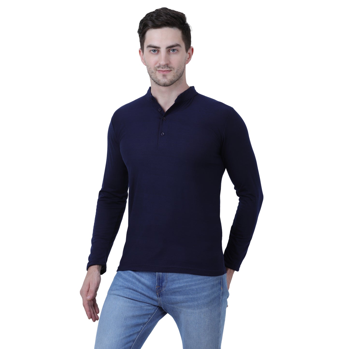 Mens Cotton Solid Full Sleeve T-Shirt