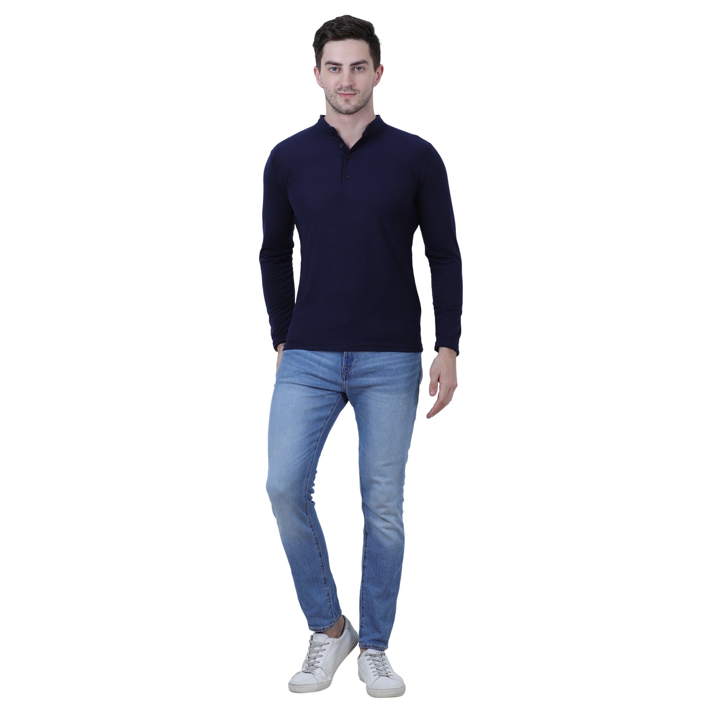 Mens Cotton Solid Full Sleeve T-Shirt